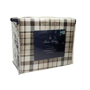 Brooks Brothers Turkish Flannel Twin Sheet Set Cotton NWT